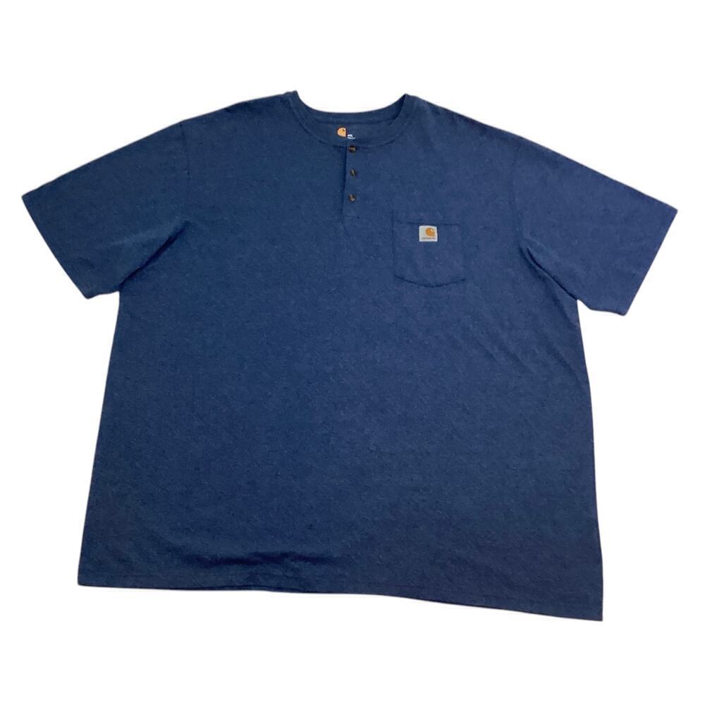 Carhartt Men's‎ Short Sleeve Pocket Henley T-Shirt blue 4XL